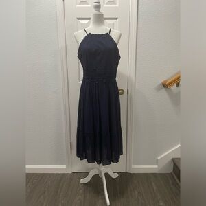 Eliza J Midi Dress Eyelet Waist Design